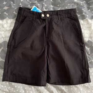 BLACK HIGH WAISTED MIDI SHORTS
